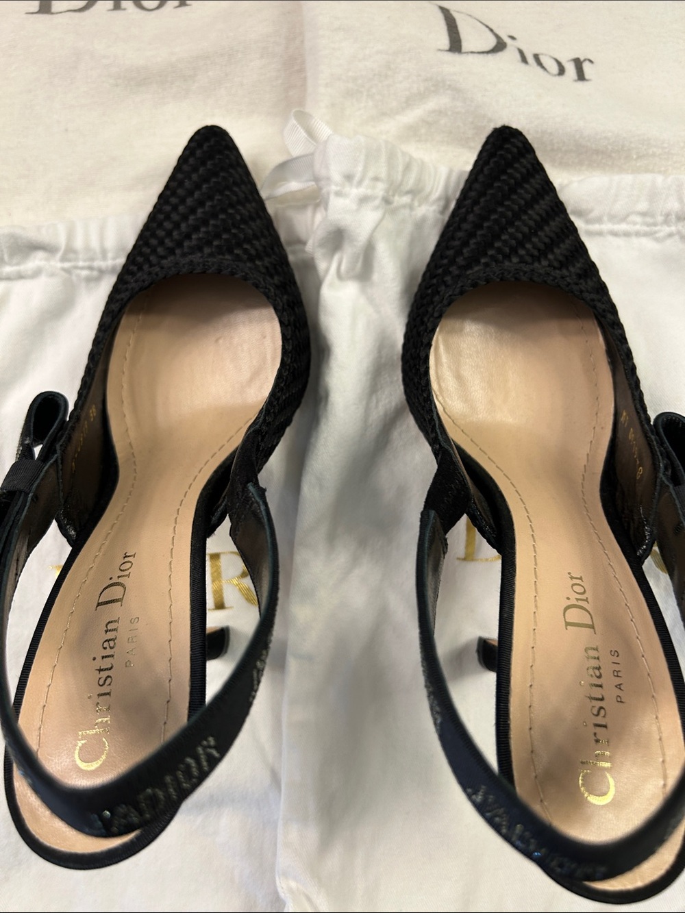 Christian Dior J'Adior Slingback Pumps with Embellished Logo Strap - Picture 3 of 8